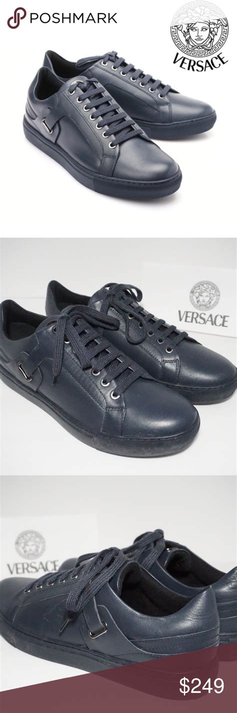versace collection low top side bit sneaker men